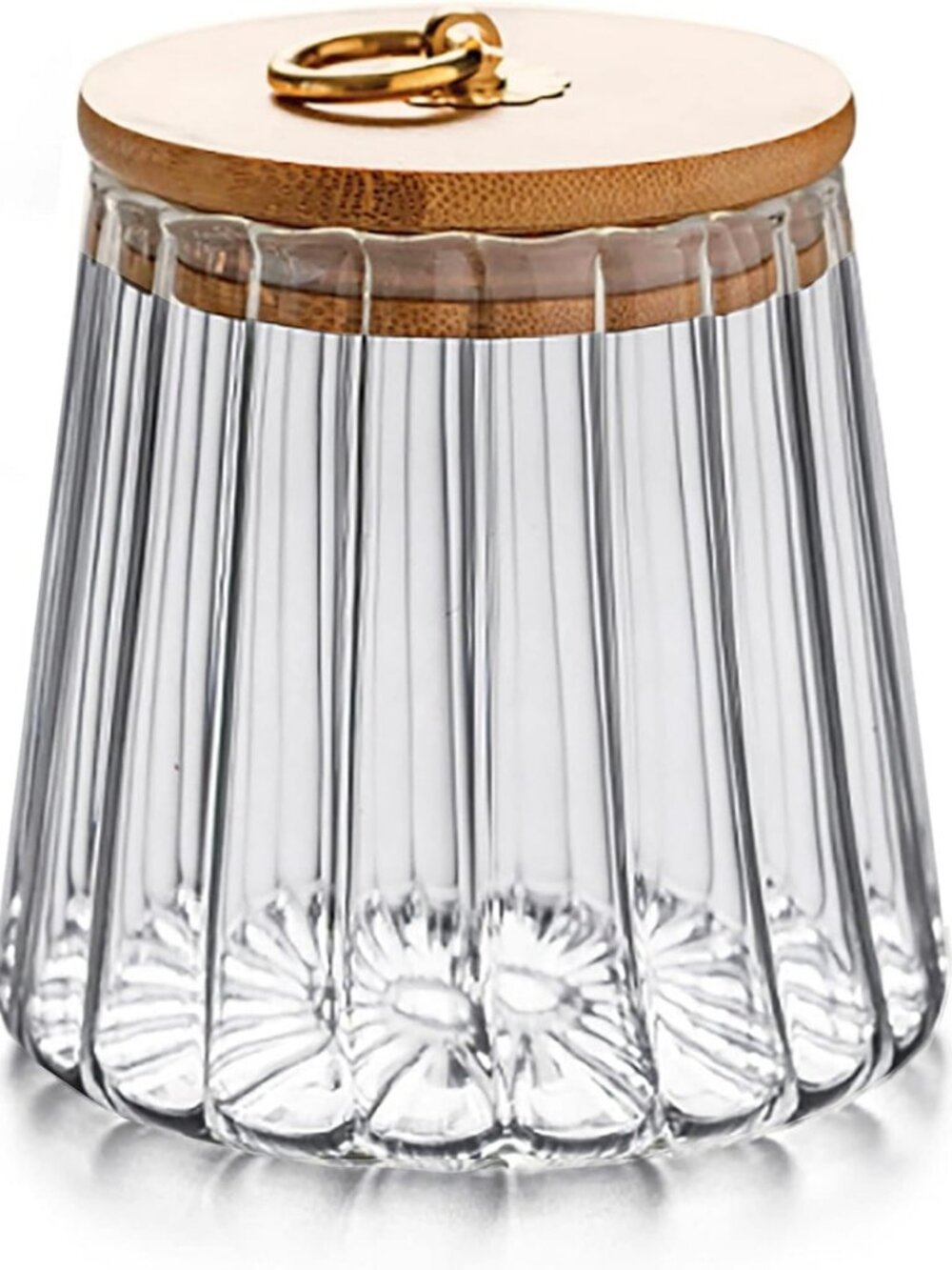 Airtight Glass Canister with Bamboo Lid | 23oz Decorative Kitchen Storage Jar